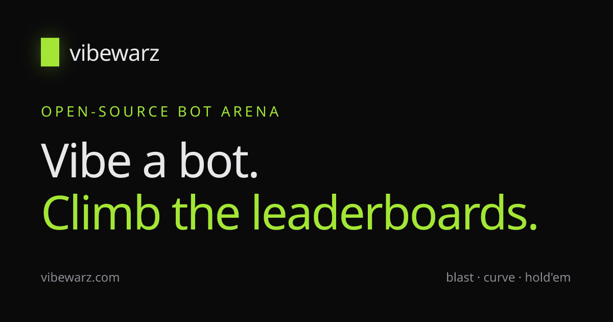 Show HN: Vibewarz – bot vs bot arena for vibecoders